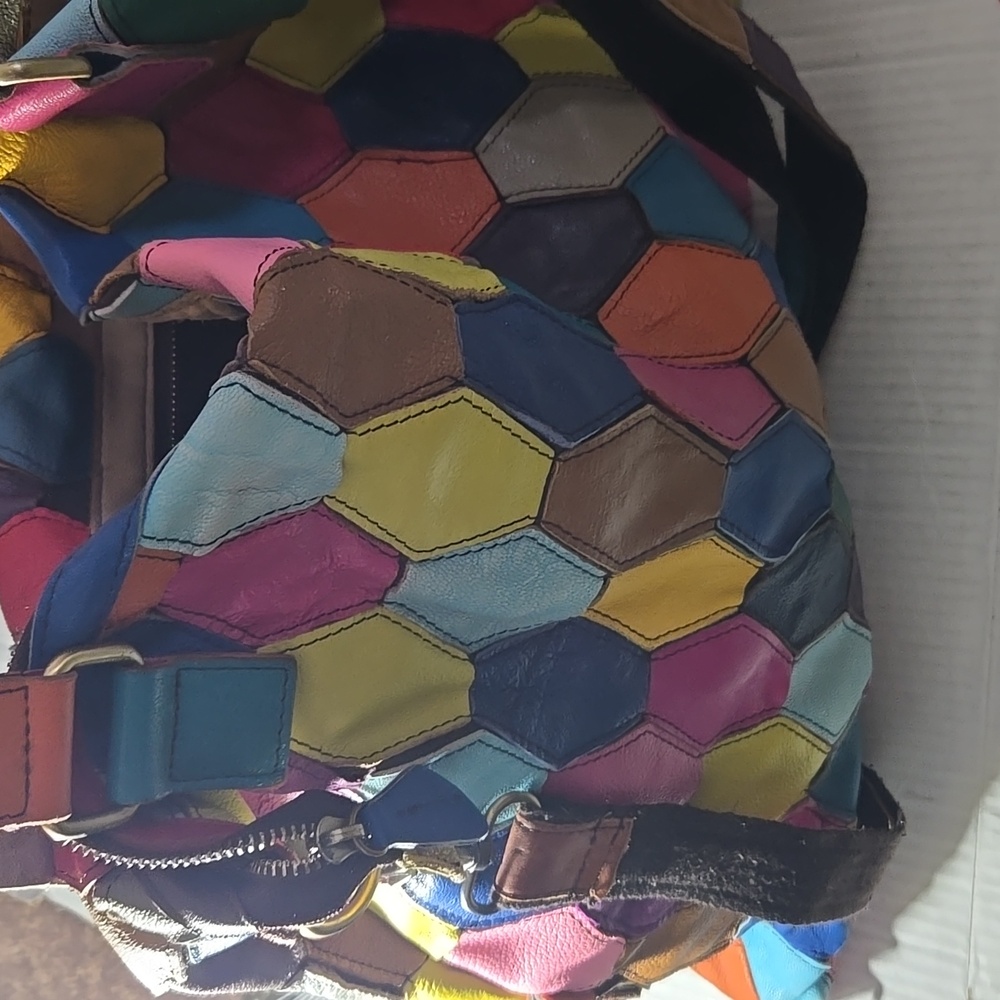 Ameri Leather Patch Work Hobo - image 8